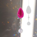 자개모빌 방꾸미기 드림캐처 suncatcher 스탈 바람 종소리 스타 썬 문 라이트 캐처 펜던트 볼 비즈 레인보우 메이커 가든 홈 창 : 누베니르