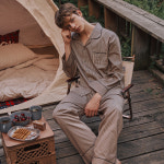 이브니에 마리네트 커플 여성 남성 카이 태민 스트라이프 잠옷 : 허니하니 홈웨어