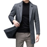 남자헤링본자켓 울 블레이저 체크 자켓 마이 정장 모직 격자 롱 G17 : sunnny1004