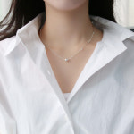 925실버 실버볼 담수진주 펜던트 심플 은 목걸이 : 커먼바이네임