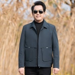 남자 카키브라운자켓 아빠 복장 봄과 가을 캐주얼 라펠 재킷 중장 남성 대 상의 가을옷 얇은 코트 : 문베어