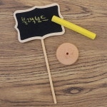 블랙보드 팻말꽂이 1P 원목 메모홀더 꽂이 펫말 나무이름표 데코용품 식물원 꽃집 작물표지 팻말 : 밤지마켓