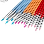 네일브러쉬 네일아트붓 부드러운 실리콘 네일 아트 펜 브러시 5 개, 조각 공예 도자기 엠 보스 쉐이핑 할로우 빌딩 클레이 매니큐어 도팅 도구... 