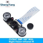 라즈베리 파이 4 나이트 비전 어안 카메라 5MP OV5647 70/95/160 도 초점 조절 3 모델 B 플러스용 : 아트파트