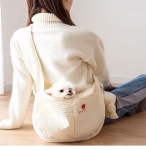 경량 엠보 강아지 애견 고양이 사계절 이동장 가방 포대기 캐리어 슬링백 : 효견