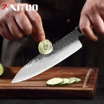 명품 사시미 회칼 XITUO 주방 요리사 칼 3 층 강철 수제 단조 날카로운 키리츠케 뼈를 발라내는 산토쿠 껍질 벗기기 나이프 요리 도구 : 아트파트