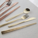 샤프니 티타늄 레스토랑 카페 수저 젓가락 나이프 포크 4P 커트러리 세트 3color : 더키친플러스