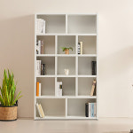 책꽂이 선반 높은 장식장 나무 수납함 서재 아이방 사무실 회사 오피스 서류 파일 보관 재택 근무 실용 공간 활용 화이트 와이드 키큰 전면... 