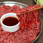 1등급 한우 육회 냉장 당일손질 육사시미 뭉티기 : 집에서 먹자