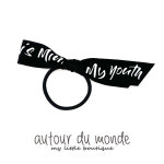 [오뜨르뒤몽드] 심플 레터링 헤어타이 (2컬러) simple lettering hairtie (2colors) : 오뜨르 뒤 몽드