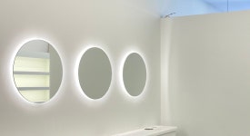 led 조명 원형무프레임거울 60x60cm부터 200x200cm 미용실 현관 인테리어거울 : 케이에스아트