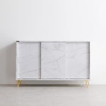모던 사각금장 대리석 슬라이딩 높은 수납장(120cm 2색) 서랍장 거치대 엔틱 목재 TV : 자르파라