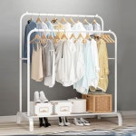 조립식 튼튼한스틸 블랙화이트 2단 행거(80cm 2색) 오픈 업소용 의류 원룸 패션 좁은 : 자르파라