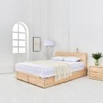 발밑서랍형 와이드상판 편백 통원목 슈퍼싱글 침대(Q) 오피스텔 모던한 편안한 추천 : 자르파라