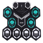 전자 드럼 악기 소리좋은 전자드럼내장 스피커 롤업 전자 드럼 세트 실리콘 패드, MIDI 지원 블루투스 리튬 배터리와 호환 : 파도-샵