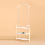 멀티 3단선반 심플스틸 수납형 옷걸이 행거(60cm 2색) 시스템 디스플레이 스탠딩 옷장 : 자르파라