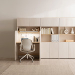 [리바트X삼성전자] 뉴 독서실 책상 800 일반형 소프트화이트+샌드오크 : 리바트하움 공식온라인스토어