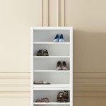 슬림 틈새 심플 추가 상부 4단 신발장 57cm (2색) 수납장 와이드 기숙사 나무 미니 : 자르파라