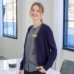 라운드넥 앞지퍼 곤줄배색 상의 간호사복 메디컬 간호조무사 병원 한의원 의원 : 스피드가운