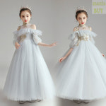 심플리 여신 롱여아드레스 결혼식 화동 초등학생 고학년 주니어드레스 연주회 콩쿨드레스 : 매니아바이