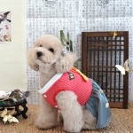 강아지 반려견 개량 꽃 한복 원피스 치마 설빔 누빔 애견옷 명절 설날 추석 실내 외출복 : 보랑메리