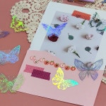 홀로그램 나비 스티커 PET 다이어리 핸드폰 꾸밈 : 판다만물