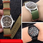 20mm 나일론 천연 가죽 나토 해밀턴 H69439931 세이코 남성용 야외 스포츠 시계 호환용 밴드 : local92