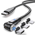 MCC3 PD 60W 회전형 CtoC 케이블 초고속 자석 마그네틱 충전 케이블 1M : 와이즈데이