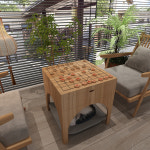 심플 우드 바둑테이블 발코니 테라스 취미 가족 선물 : 유로몽