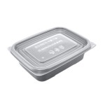 [부뚜막김치찜] 도시락, 계란찜,막창용기 1317A  블랙 사각 500ml 500세트 : 파인트리마트