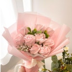 유치원졸업식꽃다발 졸업 미니 작은 비누 핑크 장미 20송이 꽃다발 : 유투데이