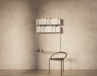 [FRAMA] Shelf Library H1084 wall shelf with desk, w800 stainless steel 시스템 벽선반 : DIVINGHOME