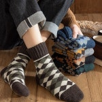 도톰한 아가일 양말 체크 패턴 편한 발목긴 : 선민이네