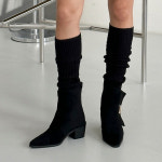 2컬러 6cm 미들힐 뾰족코 앵클부츠 GS-10786 : 제이투백