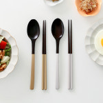 대추나무 옻칠 수저세트 천연원목나무 커트러리 파스텔 칼라 우드 숟가락 젓가락 : 나무늘봄