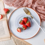 홈카페 9 인치 마카롱 디자인 디너 플레이트 롤리팝 메인 서빙 접시 디저트 파인 본 세라믹 식기류 1개 : 도토밤