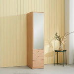 거울 도어 드레스룸 행거 옷걸이 선반 이불장 높은 장롱 원룸 자취 1인 좁은 집 틈새 키높이 한칸 작은 폭 원목 싱글 얇은 슬림 키큰 오크 화이트... 