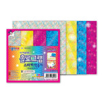 홀로그램 스티커색종이(20개 1세트) 미술놀이 학용품 준비물 학종이 학습용 저고리접기 특수종이 공예 팬시 : 미스터의잡화상점