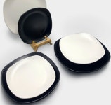 블랙매트 신사각접시3호(5개) 멜라민사각접시 업소용접시 멜라민 접시 정사각접시 : 남문종합주방