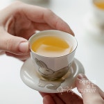 [다도 경덕진 다기] 예향원 핸드메이드 진주 은토끼 찻잔 받침 세트 C-5236 : 예향원