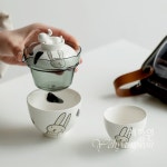 [다도 여행용 티포트 세트] 예향원 휴대용 쾌객배 해피 은토끼 다기세트 E-9576 : 예향원