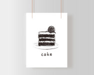 모던포스터 케이크 카페 집들이 액자 선물 그림 블랙 흑백 주방 거실 액자 : 뉴트로펜슬