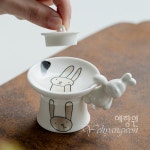 [다도 경덕진 다기] 예향원 핸드메이드 해피 은토끼 도자기 개치 E-9577 : 예향원