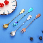 PC 해마 스테인레스 스틸 커피 포크 스푼 크리 에이 티브 쉘 디저트 Ableware 주 : 서현9 영우