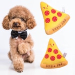 튼튼한 개 씹기 장난감 무향 감성적인 편안함 놀이 봉제 피자 패스트 : 가로수-1