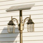 태양광 태양열 조명 LED정원등 2.2M 2등사각 가로등 : 킹마린