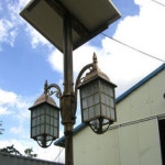 태양광 태양열 조명 LED정원등 2.1M 사각 2등 가로등 : 킹마린