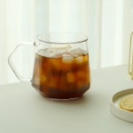 모던 유니크 커피 내열 손잡이 유리잔 400ml 2p : tychoshop