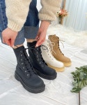 [모브딜라잇shoe] 통굽 레이스업 워커부츠 (3color) g1309 : 모브딜라잇
