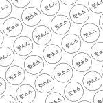 김밥스티커 01빙그레체 흰색 A4 2장 원형 메뉴 카페 분식 커피 디저트 네임 : 인팟 Inpod